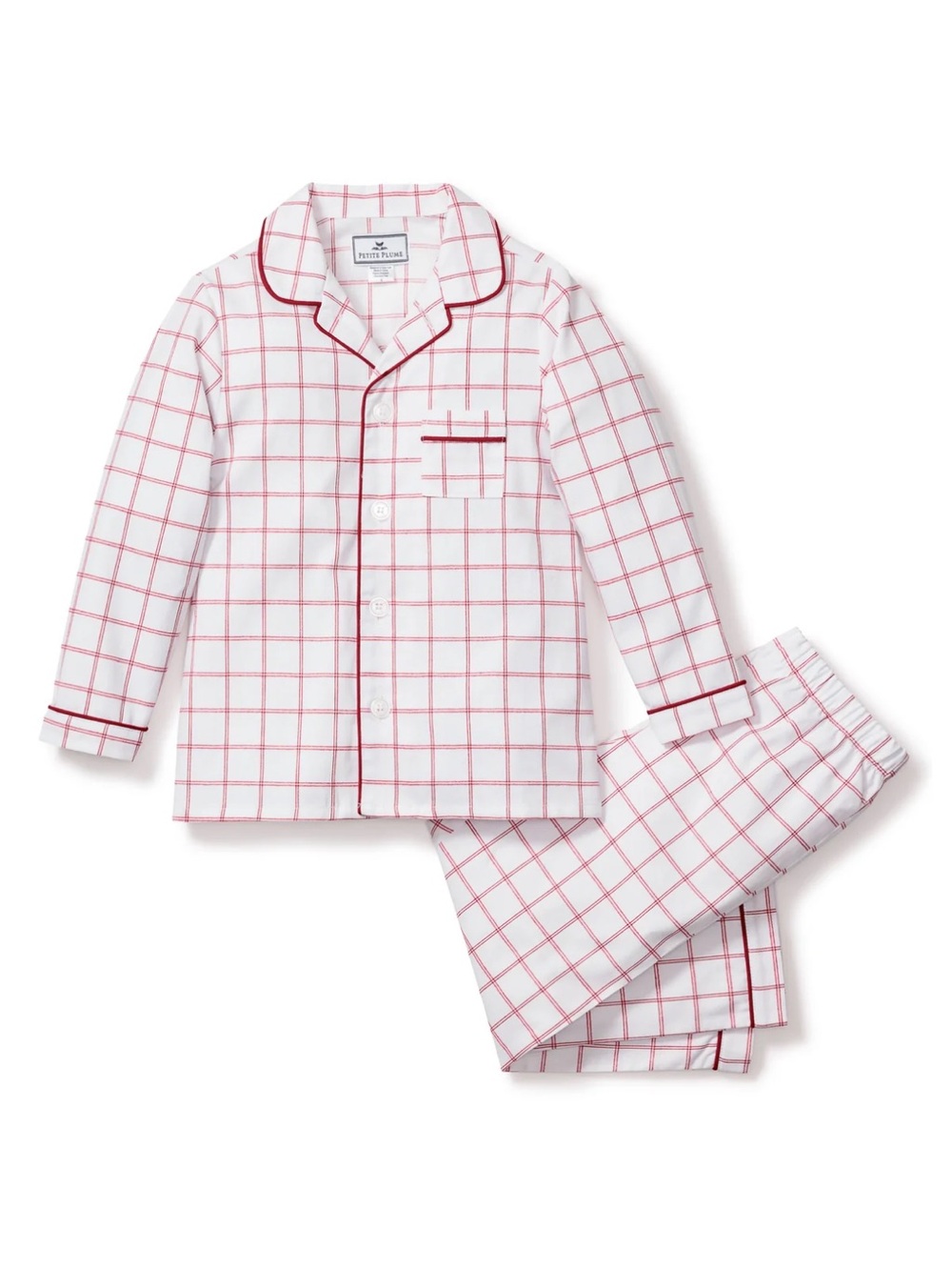 Petite Plume Women’s twill tattersall pajama set